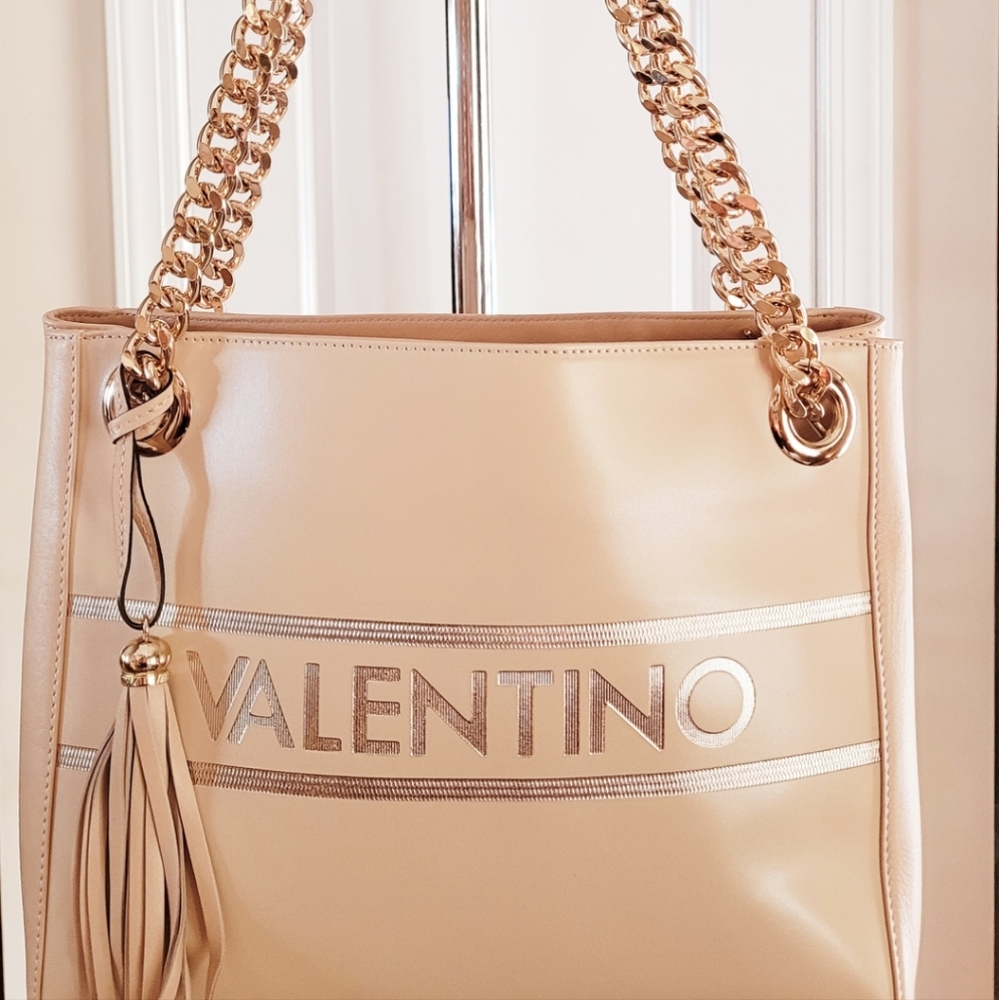 โค๏ธ Authentic Valentino Leather Cream Shoulder Bag - Picture 8 of 9
